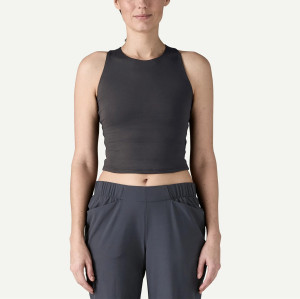 Women's back cross reversible tank high neck full coverage sleeveless crop top