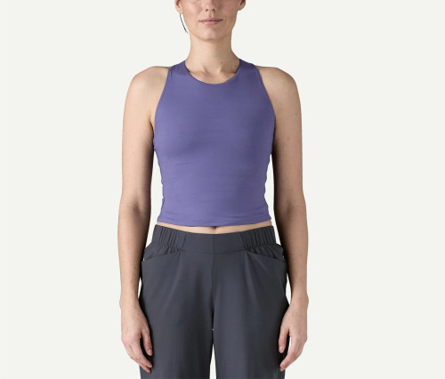 Women's back cross reversible tank high neck full coverage sleeveless crop top