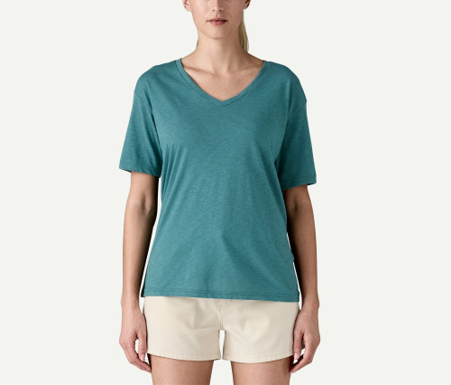 Women's light weight v neck short sleeve t shirts breathable relaxed fit gym top