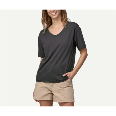 Women's light weight v neck short sleeve t shirts breathable relaxed fit gym top