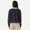 Women's long sleeve polo shirt drop shoulder relaxed fit pullovers