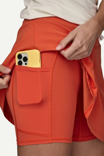 Women's basic style double layer flowy skirts with side pockets light weight moisture wicking active skirts