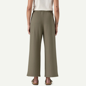 Women's classic fit cotton blend wide leg pants with side pockets
