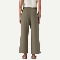 Women's classic fit cotton blend wide leg pants with side pockets