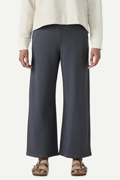Women's classic fit cotton blend wide leg pants with side pockets