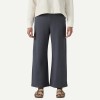 Women's classic fit cotton blend wide leg pants with side pockets