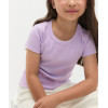 Crew neck ribbed short sleeve t shirts for girls regular fit super stretchy tees