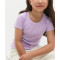 Crew neck ribbed short sleeve t shirts for girls regular fit super stretchy tees