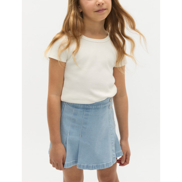 Crew neck ribbed short sleeve t shirts for girls regular fit super stretchy tees