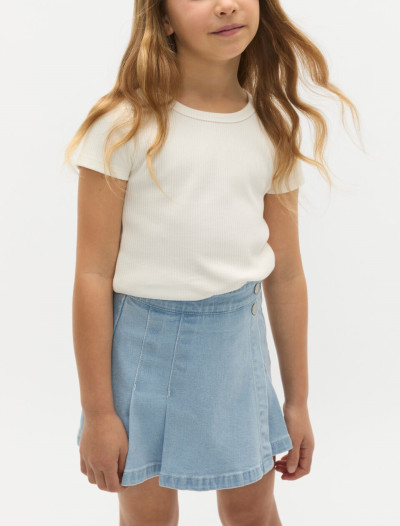 Crew neck ribbed short sleeve t shirts for girls regular fit super stretchy tees