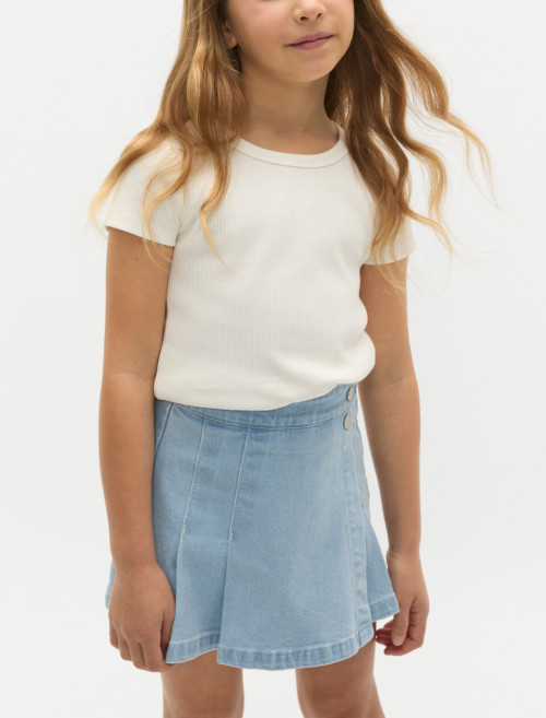 Crew neck ribbed short sleeve t shirts for girls regular fit super stretchy tees