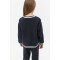 Girls crew neck piped sweatshirts oversized long sleeve pullovers