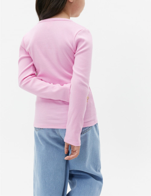 Girls long sleeve basic tee crew neck ribbed t shirts