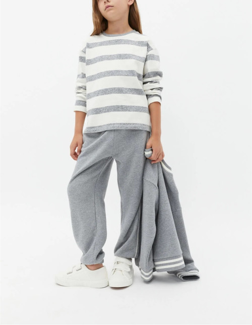 Girls piped sweatpants with pockets relaxed fit cotton fleece running joggers