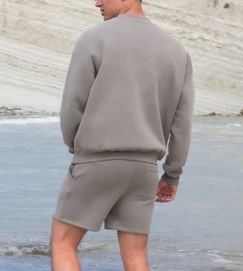 Men's crew neck oversized sweatshirts drop shoulder cotton jumpers