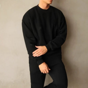 Men's crew neck oversized sweatshirts drop shoulder cotton jumpers