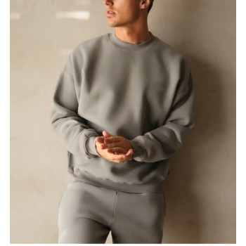 Men's crew neck oversized sweatshirts drop shoulder cotton jumpers