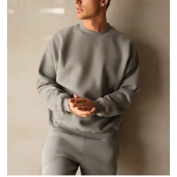 Men's crew neck oversized sweatshirts drop shoulder cotton jumpers