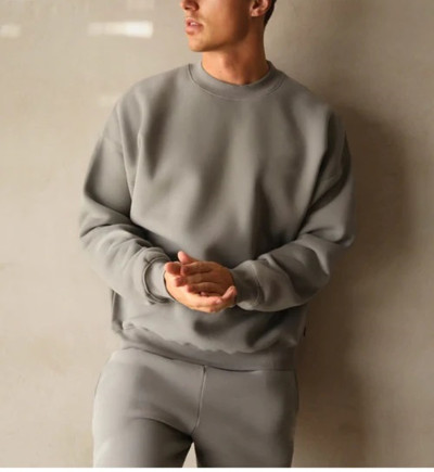 Men's crew neck oversized sweatshirts drop shoulder cotton jumpers