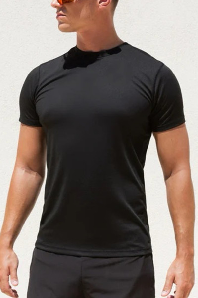 Men's light weight short sleeve slim fit t shirts breathable gym tees