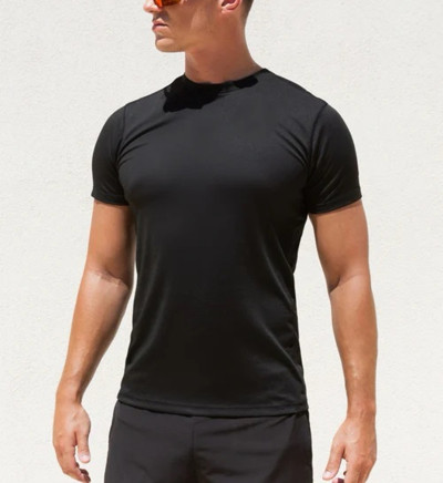 Men's light weight short sleeve slim fit t shirts breathable gym tees