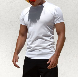 Men's light weight short sleeve slim fit t shirts breathable gym tees