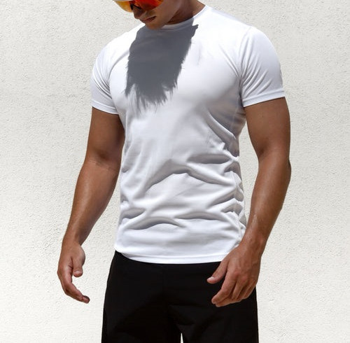 Men's light weight short sleeve slim fit t shirts breathable gym tees