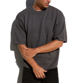 Men's 100%cotton oversized t shirts crew neck short sleeve tees