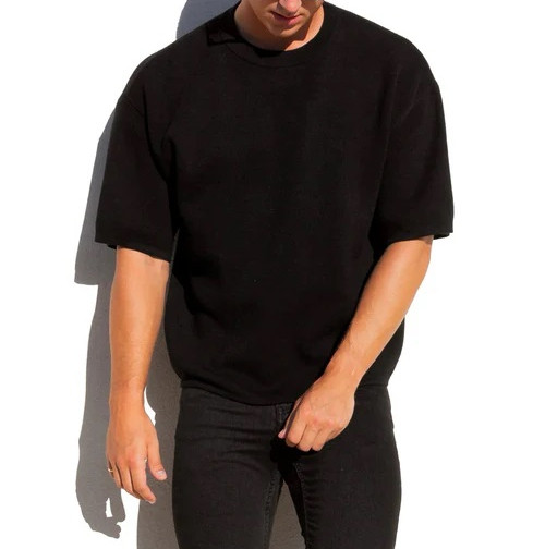 Men's 100%cotton oversized t shirts crew neck short sleeve tees