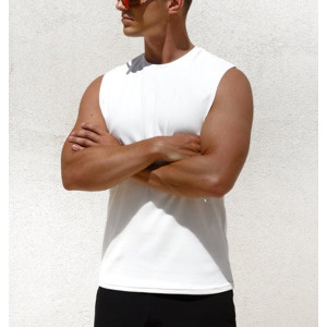 Crew neck musle tank for men slim fit sleeveless cotton top