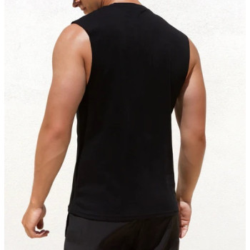 Crew neck musle tank for men slim fit sleeveless cotton top