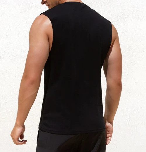 Crew neck musle tank for men slim fit sleeveless cotton top