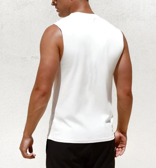 Crew neck musle tank for men slim fit sleeveless cotton top