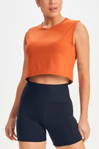 Women's light weight crew neck sleeveless crop top full back breathable tank top