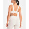 Women's square neck wide strap supportive sports bra with open back