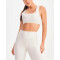 Women's square neck wide strap supportive sports bra with open back