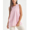 Women's crew neck relaxed fit hip length tanks light weight sleeveless gym top