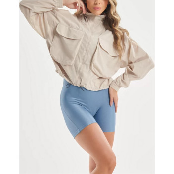 Women's full zipper light weight jackets with adjustable hem oversized sun protect jackets