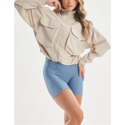 Women's full zipper light weight jackets with adjustable hem oversized sun protect jackets