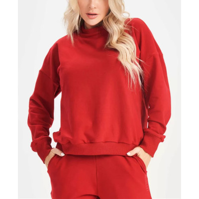 Women's crew neck relaxed fit sweatshirts drop shoulder pullovers