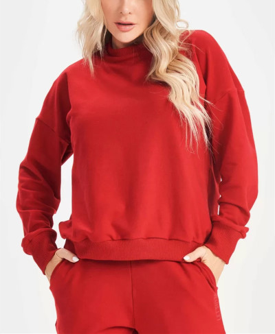 Women's crew neck relaxed fit sweatshirts drop shoulder pullovers