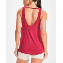 Women's light weight scoop neck tank top sleeveless open back t shirts