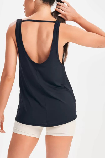 Women's light weight scoop neck tank top sleeveless open back t shirts