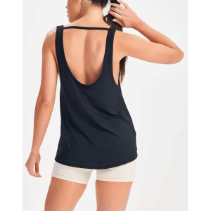 Women's light weight scoop neck tank top sleeveless open back t shirts