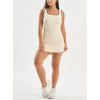 Women's square neck wide shoulder sports dress with built in shorts one piece tennis clothing