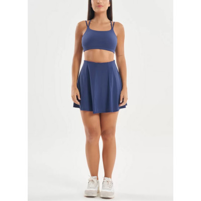 Women's high waist flowy skirts with built in shorts lightweight athleisure style tennis dress