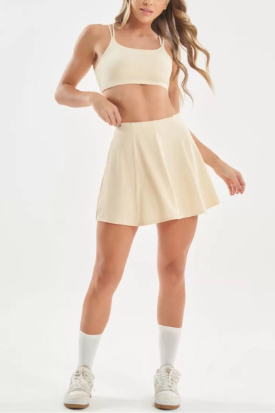 Women's high waist flowy skirts with built in shorts lightweight athleisure style tennis dress