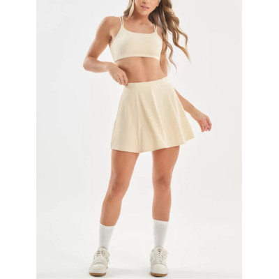 Women's high waist flowy skirts with built in shorts lightweight athleisure style tennis dress