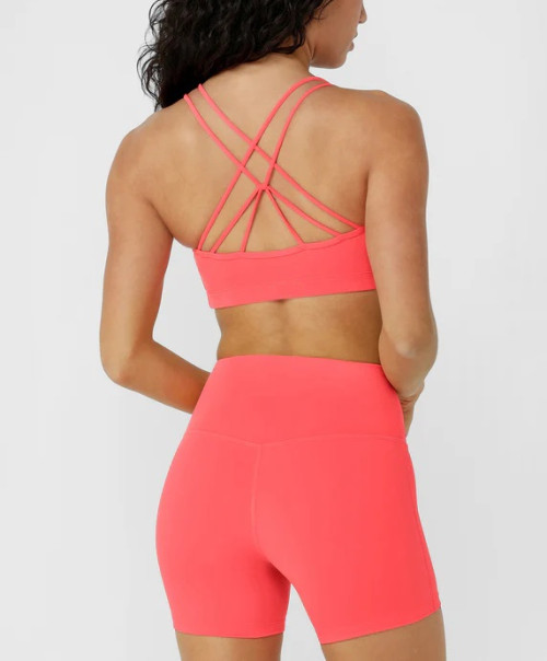 Women's lightweight padded strappy back sports bra