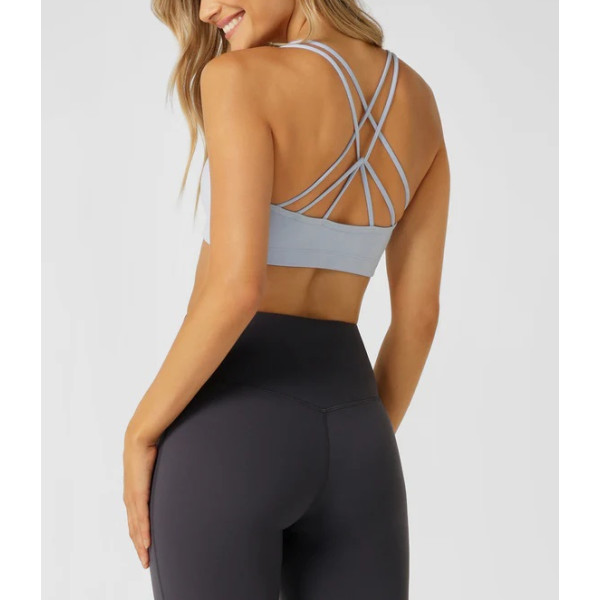 Women's lightweight padded strappy back sports bra